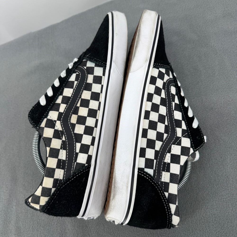 Vans Ward Mens 11.5 Black White Checkerboard Skate Sneakers 500714